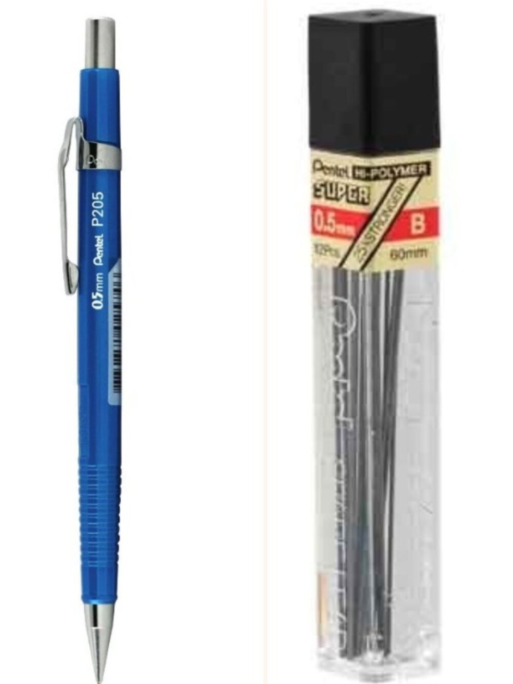 Pentel Sharp Drafting Pencil 0.5mm Metallic Blue Barrel w/12 pcs B-lead Office